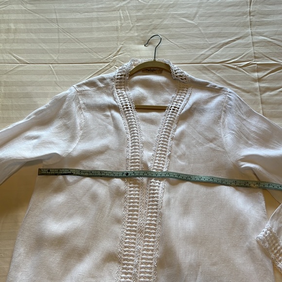 LUNGO L’ARGO 100% linen long shirt, L - Picture 6 of 9